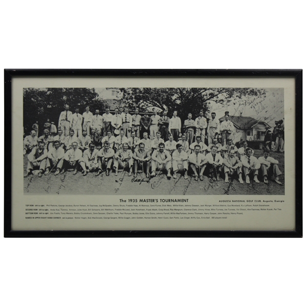 1935 Masters Tournament Field Shot In Front of Club House Poster - Framed
