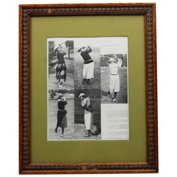 Glenna Collett Vare Signed Magazine Page  - Framed