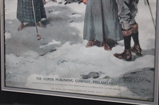 1900 The Ladies Home Journal Red Coats In Snow Golf Scene Magazine - Framed