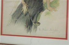 1908 Sunday Magazine of The Boston Sunday Post Lady Golfer Cover - Framed
