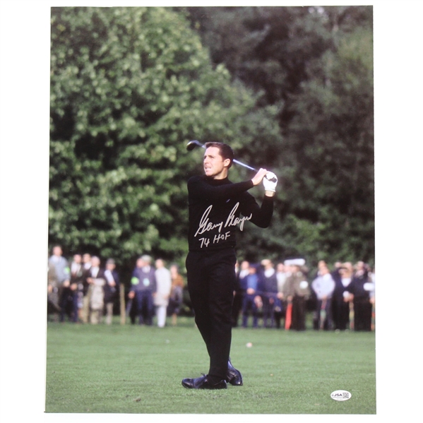 Gary Player Signed Post Swing 16” x 20” Photo JSA COA #CK13462