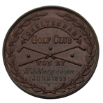 1893 Cheltenham Golf Club Medal Won by W. S. Macgowan