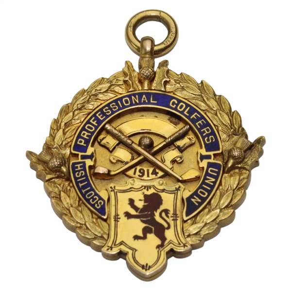 1914 Scottish Professional Golfers Union Championship 9k Gold Medal Won by D. P. Watt