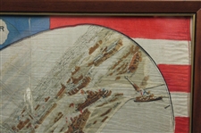 1893 Souvenir Of Worlds Fair Chicago Handkerchief - Framed
