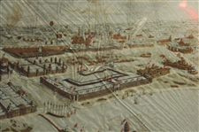 1893 Souvenir Of Worlds Fair Chicago Handkerchief - Framed
