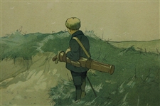 c.1909 'Bunkered' Original Chromolithograph by John Hassall - Framed