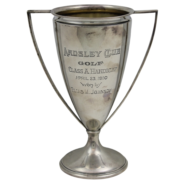 1910 Ardsley Club Golf Class A Handicap Sterling Silver Trophy Won by Elias M. Johnson 