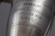 1910 Ardsley Club Golf Class A Handicap Sterling Silver Trophy Won by Elias M. Johnson 