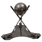 J. Crighton & Co George Street Edinburgh Tri-Club Sterling Silver Inkwell/Candle Holder Stand