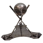 J. Crighton & Co George Street Edinburgh Tri-Club Sterling Silver Inkwell/Candle Holder Stand