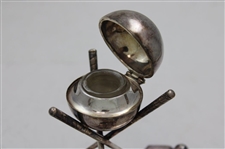 J. Crighton & Co George Street Edinburgh Tri-Club Sterling Silver Inkwell/Candle Holder Stand