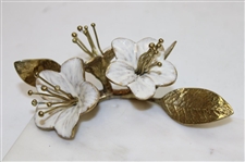 Augusta National Golf Club Exclusive Flowering Peach Marble Serving Platter w/Knife in Box by Artist Michael Aram