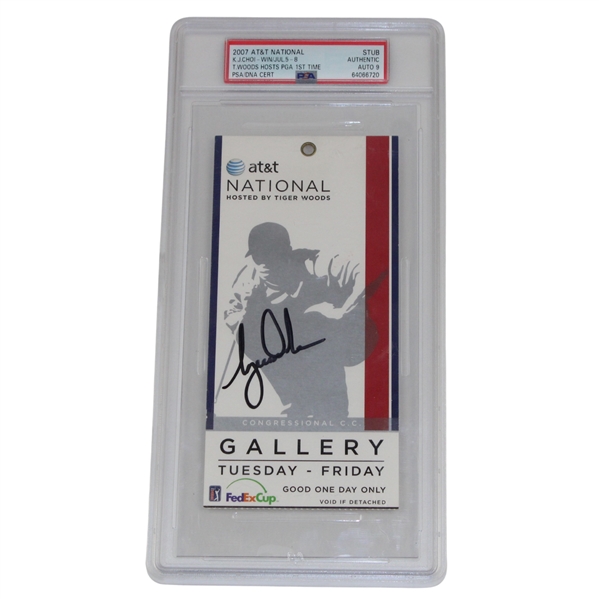 Tiger Woods Signed 2007 AT&T National Gallery Ticket - Inaugural Tournament PSA/DNA Authentic Auto 9