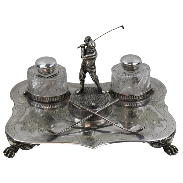 Circa 1900 Figural Golfer Inkstand