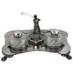 Circa 1900 Figural Golfer Inkstand