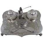 Circa 1900 Figural Golfer Inkstand