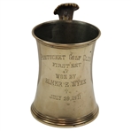 1911 Pawtucket Golf Club Antler Trophy Stein Won by Elmer E. Wynn