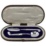 Sterling Spoon And Butter Knife With Pearl Handles In Original Fitted Case