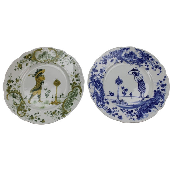 Pair Of Royal Doulton “Picturesque Scenes” Series Golfer Plates