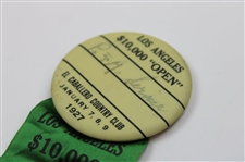 1927 Los Angeles Open at El Caballero Country Club Photographer Badge w/Ribbon
