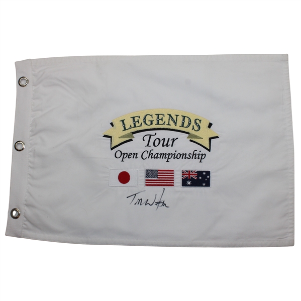 Tom Watson Signed Legends Tour Championship Embroidered Flag JSA ALOA