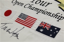 Tom Watson Signed Legends Tour Championship Embroidered Flag JSA ALOA
