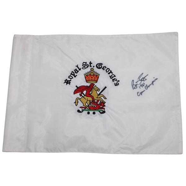 Bill Rogers Signed Royal St. Georges Embroidered Flag w/1981 Open Champion JSA ALOA