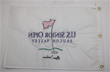 Byron Nelson Signed 2000 US Senior Open at Saucon Valley Embroidered Flag JSA ALOA