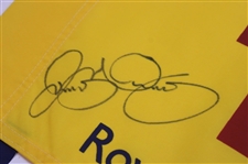 Rory McIlroy Signed 2014 The Open at Royal Liverpool Yellow Screen Flag JSA ALOA