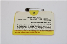 1975 Masters Tournament SERIES Badge #29292 - Jack Nicklaus Winner