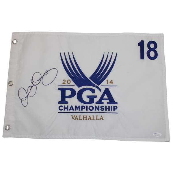 Rory McIlroy Signed 2014 PGA at Valhalla Embroidered White Flag JSA ALOA