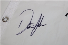 Dustin Johnson Signed 2018 US Open at Shinnecock Hills Embroidered Flag JSA ALOA