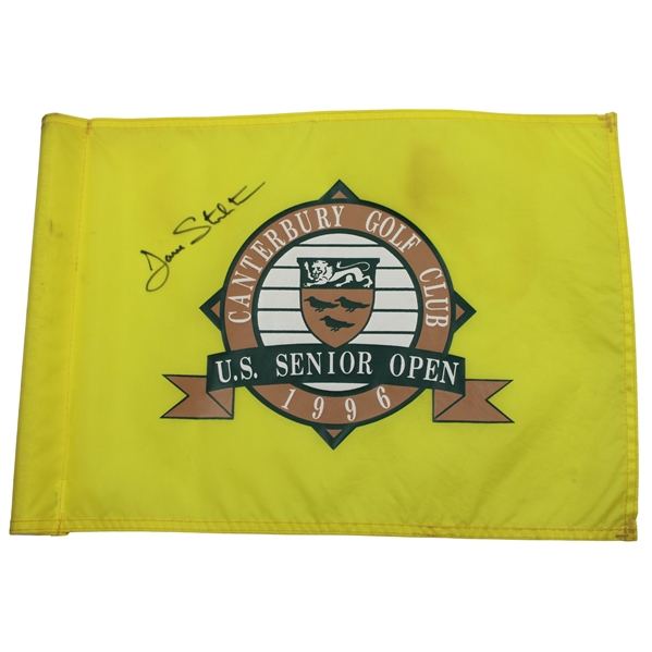 Dave Stockton Signed 1996 US Senior Open at Caterbury Screen Flag JSA ALOA