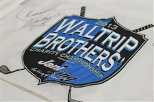 Multi Signed 2013 Waltrip Brothers Charity Championship Embroidered Flag JSA ALOA