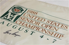 Gary Player Signed 1988 US Senior Open at Medinah Screen Flag JSA ALOA