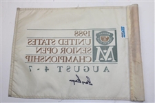 Gary Player Signed 1988 US Senior Open at Medinah Screen Flag JSA ALOA