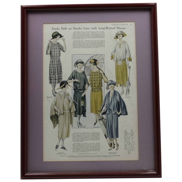 Four (4) Various Vintage Golf Clothing Advertisements - Framed