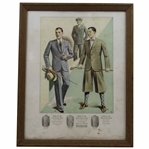Four (4) Various Vintage Golf Clothing Advertisements - Framed