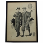 Four (4) Various Vintage Golf Clothing Advertisements - Framed