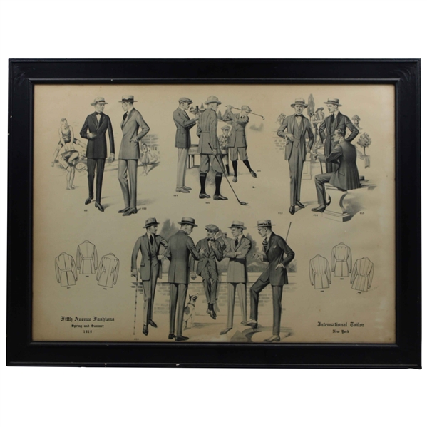 Four (4) Vintage Golf Clothing Various Advertisements & Cutout - Framed