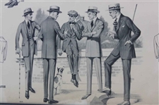 Four (4) Vintage Golf Clothing Various Advertisements & Cutout - Framed