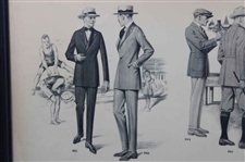 Four (4) Vintage Golf Clothing Various Advertisements & Cutout - Framed