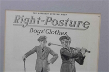 Four (4) Vintage Golf Clothing Various Advertisements & Cutout - Framed