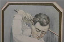 Four (4) Vintage Golf Clothing Various Advertisements & Cutout - Framed