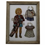 Four (4) Vintage Golf Clothing Various Advertisements & Cutout - Framed