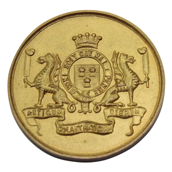 1923 Cheshire Union of Golf Clubs 9 Karat Gold Medal Presented by The President R. H. Prestwich