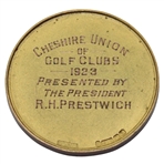 1923 Cheshire Union of Golf Clubs 9 Karat Gold Medal Presented by The President R. H. Prestwich