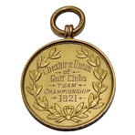 1921 Cheshire Union Of Golf Clubs Team Championship 9 Karat Gold Medal