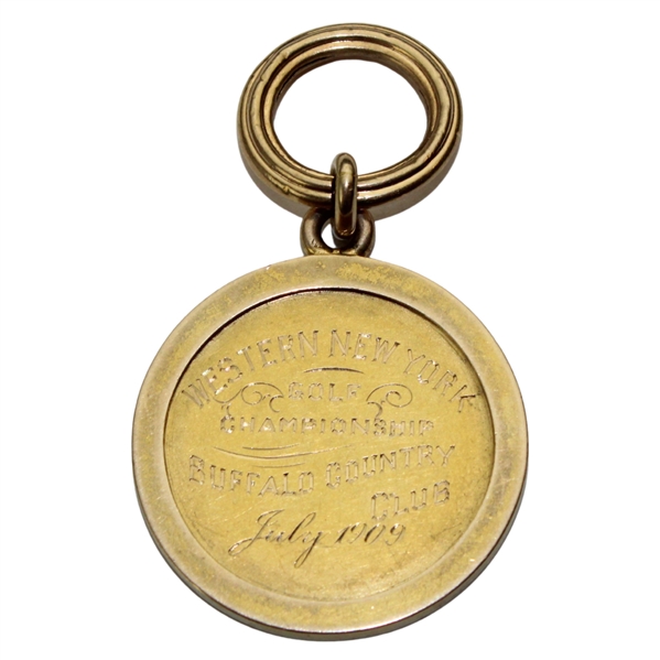 1909 Western New York Golf Championship at Buffalo CC Lowest Qualifying Score 18K Gold Medal Won By R. F. Robinson