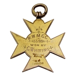 1899 W.W.M.C.C. Cross 9K Gold Medal with soldered emblem Won by G. Whiting